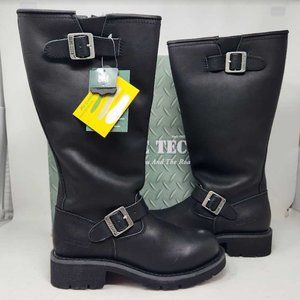 Mens 8 Ride Tecs 16" engineer riding black motorcycle boots 1443 Zipper